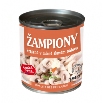 česká cena Žampiony krájené ve slaném nálevu 184g