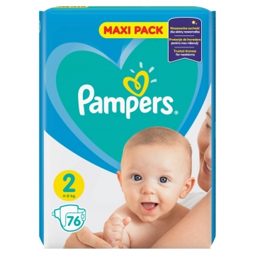 Pampers New Baby 2 Mini (3-6kg) 76 ks pleny