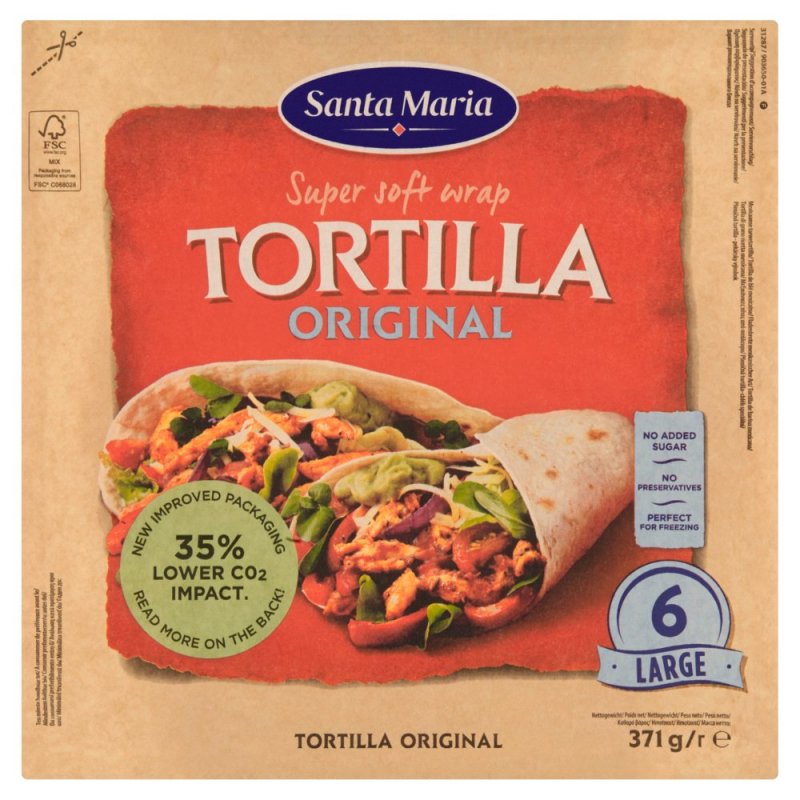 Santa Maria Tex Mex Tortilla original wrap 371g
