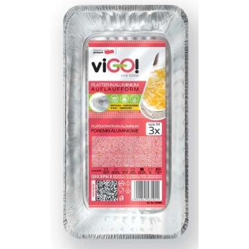 VIGO Miska na pečení a grilování 23x11x6 cm/-30°C až +220°C hliník 3 ks
