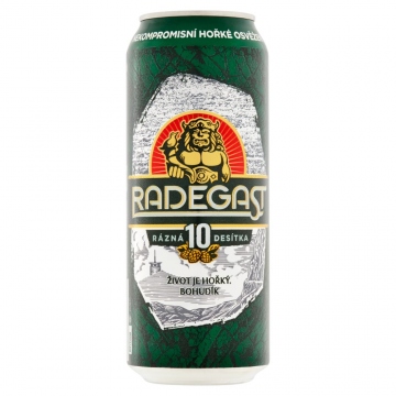 Radegast Rázná 10, světlý výčepní, plech 0,5l