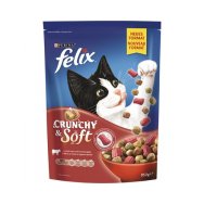 Purina Felix 960g granule pro kočky Crunchy & Soft s masem ( červe.)