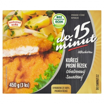 Vodňanské Kuře Kuřecí prsní řízek obalovaný smažený Do 15 minut šéfkuchařem 450g