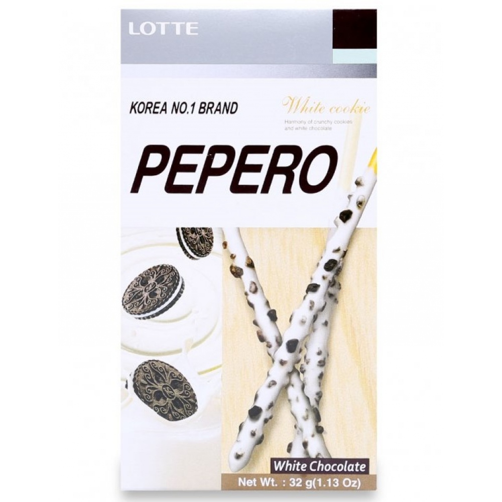 Lotte Pepero White Cookie čokoládové tyčinky 32 g