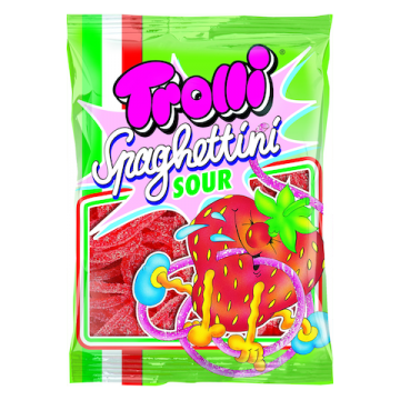 Trolli - Spaghettini sour strawberry 100g