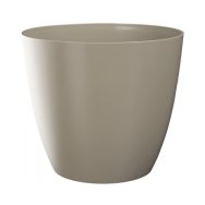 Obal na květináč plastový ELLA 21 cm lesklý hnědošedý