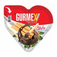 GURMEX Srdce Nugeta snacks - Křupavé tyčinky s lískooříškovým krémem 40 g