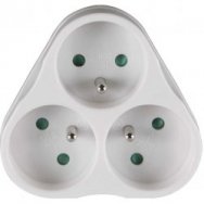 Emos Zásuvka rozbočovací 3x kulatá ( Adaptor) bílá P0024