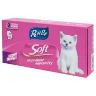 RollPap Soft papírové kapesníčky 2-vrstvé 100 ks krabičce
