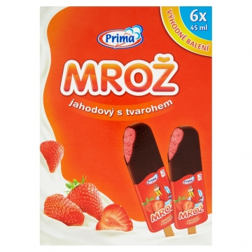 Prima Mrož Jahodový s tvarohem 6 x 45ml multipack