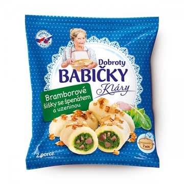 Dobroty babičky Kláry Bramborové šišky 300g se špenátem a uzeninou