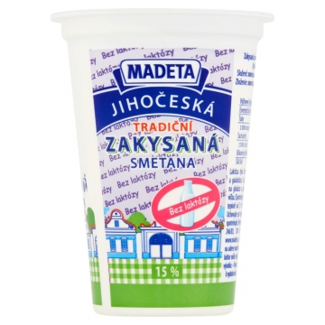 Madeta Jihočeská zakysaná smetana bez laktózy 15% 200g
