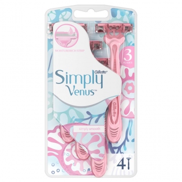 Gillette Simply Venus 3 Dámská Pohotová Holítka, 4 ks