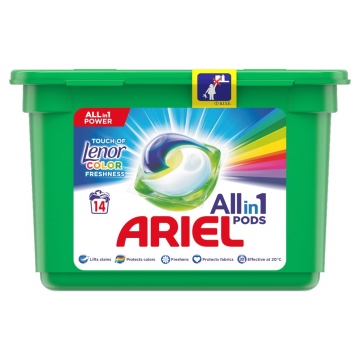 ARIEL Touch of Lenor 3v1 gelové kapsle 378 g (14x27g)