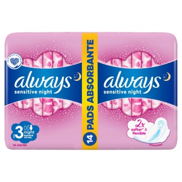 Always vložky duo ultra wings sensitive night 2x7ks