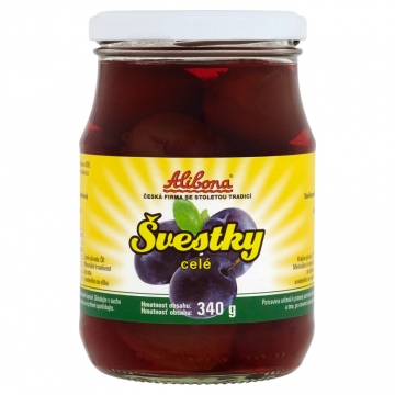 Alibona Švestky celé sterilovaný kompot 340g sklo