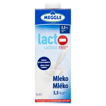 Meggle Bezlaktózové trvanlivé mléko 3,5% 1L