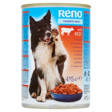 Reno konzerva pro psy kousky hovězí 415g