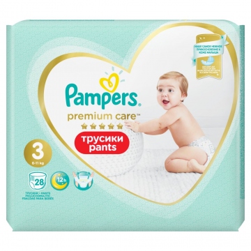 Pampers Premium Care Pants 3 (6-11 kg) 28 ks