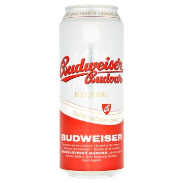 Budweiser Budvar B:classic světlé výčepní, plech 500ml
