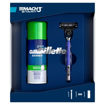 Gillette Mach3 Start + Pěna na holení Sensitive 100ml Dárková sada na holení